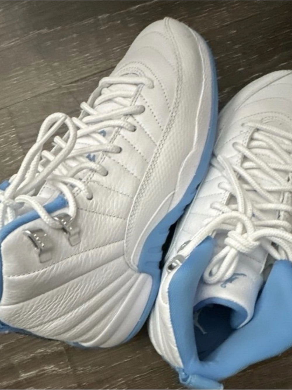 Jordan Kids White and Light Blue High-Top Sneakers